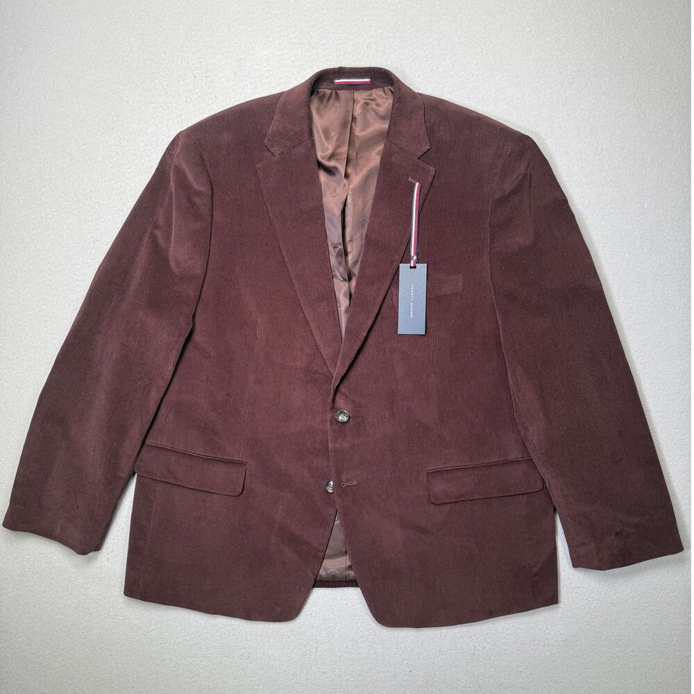 Tommy Hilfiger Men's Modern-Fit Corduroy Sport Coat, Chestnut 48R $295